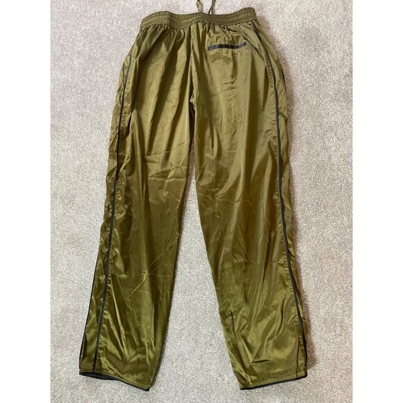 Abercrombie & Fitch Olive Green Satin Track Pants Polyester & Elastane Small - Picture 2 of 10